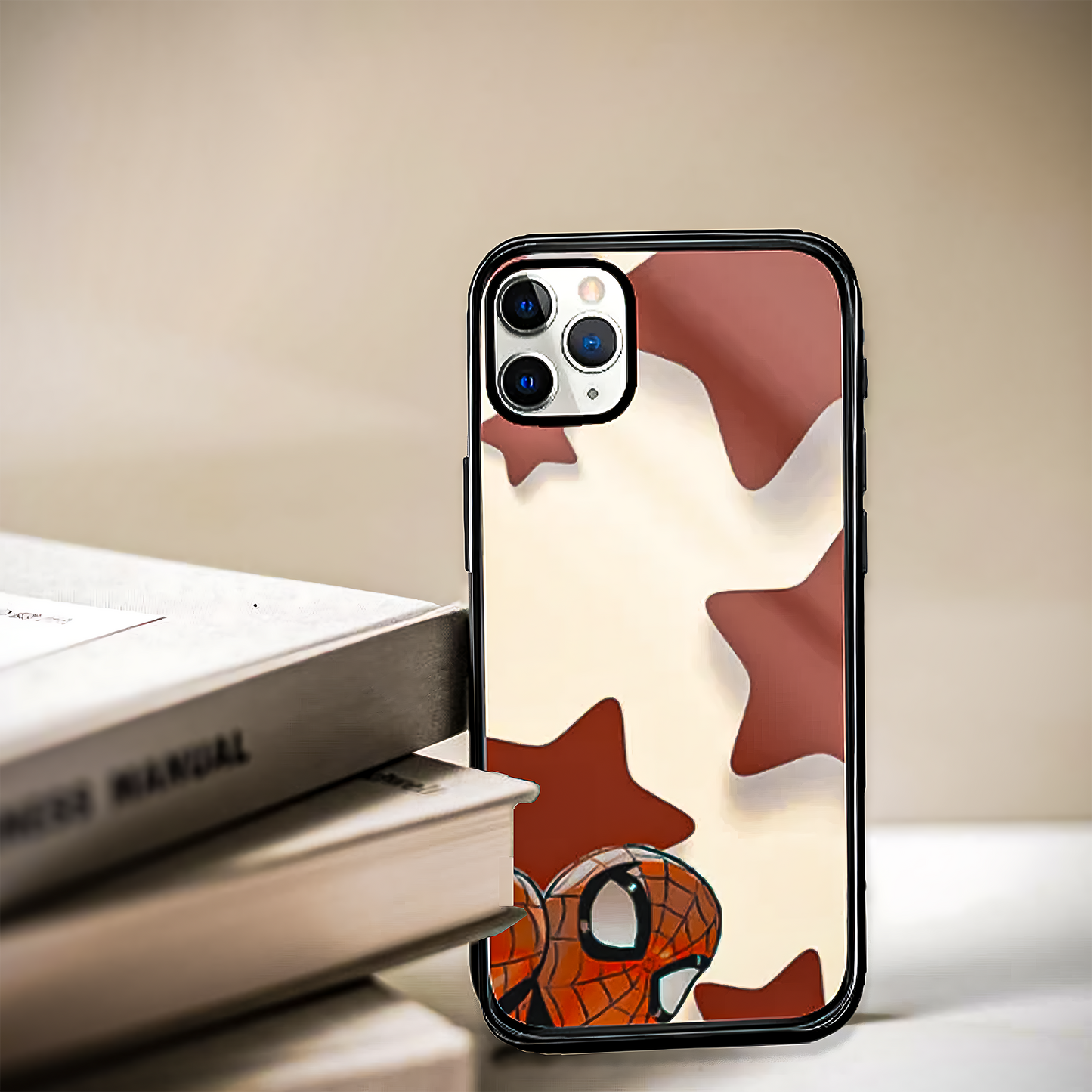 Spider-Man Minimal Stars Tempered Glass iPhone Case